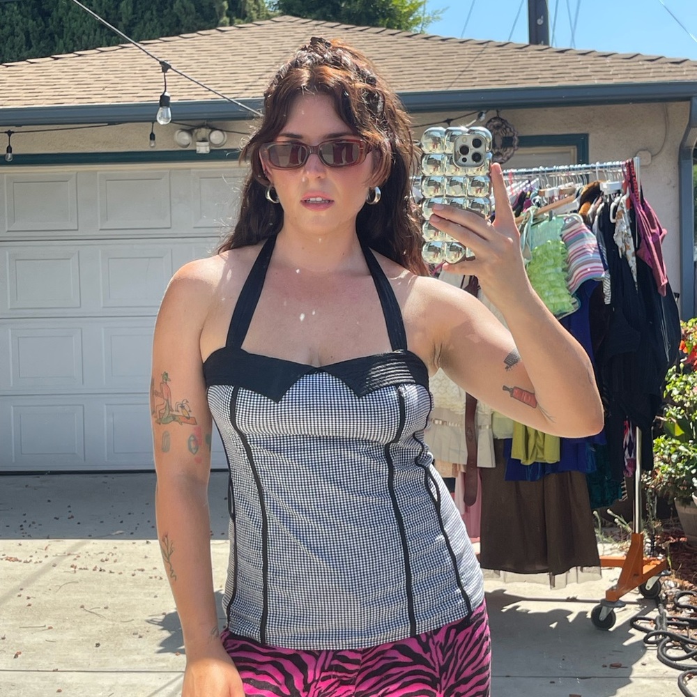 🖤 Vintage Charlotte Russe Gingham Halter Top - Picture 7 of 8